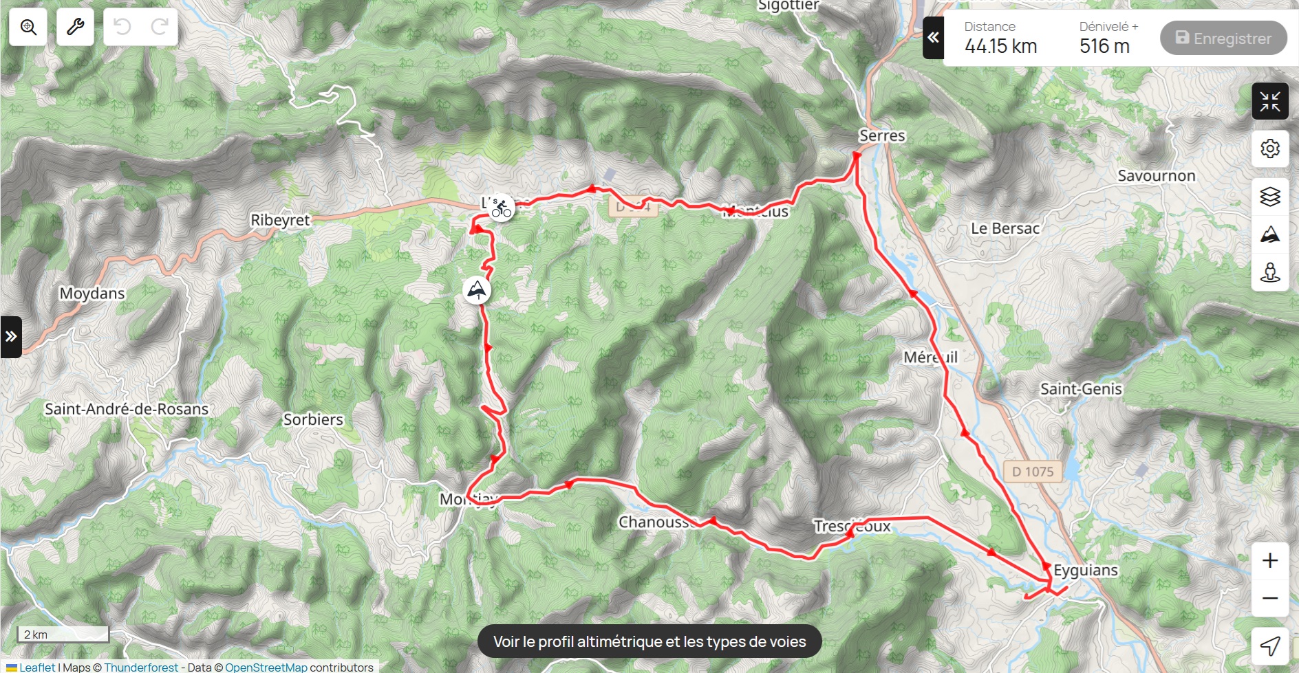 Tracé 2eme étape 21 juin 2025